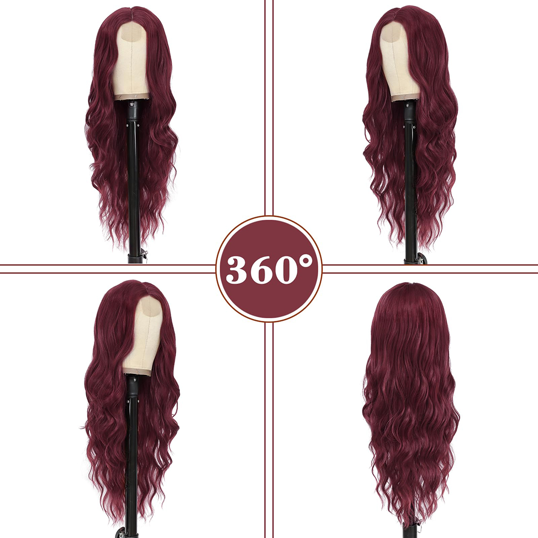 Long Ombre Blonde Wavy Wig for Women 26 Inch Middle Part Curly Wavy Wig Natural Looking Synthetic Heat Resistant Fiber Wig for Daily Party Use