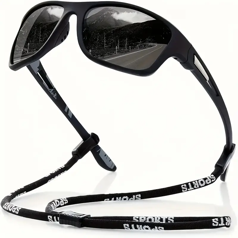 1/ 2pcs Fashion Packaged Anti-Glare Sunglasses Set with Eyewear Strap – Unisex Design for Fishing, Cycling &amp; Outdoor Adventures, Ideal for Travel &amp; Daily Wear
