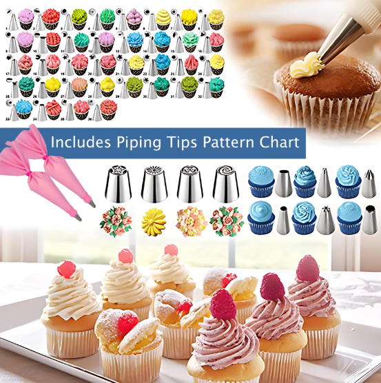 359PCs Cake Decorating Baking Supplies Kit, Baking Set with 66 Piping Tips, Icing Bags and Tips Set for Beginners,Baking Tools,Cupcake Decorating Kit