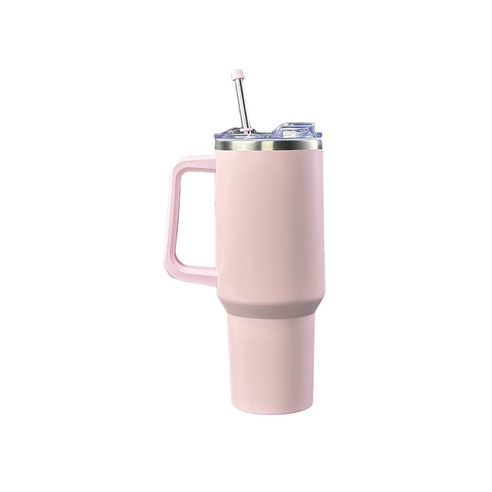 40oz/1200ml stainless steel car thermos, stainless steel straw coffee cup, PP handle for easy carrying
