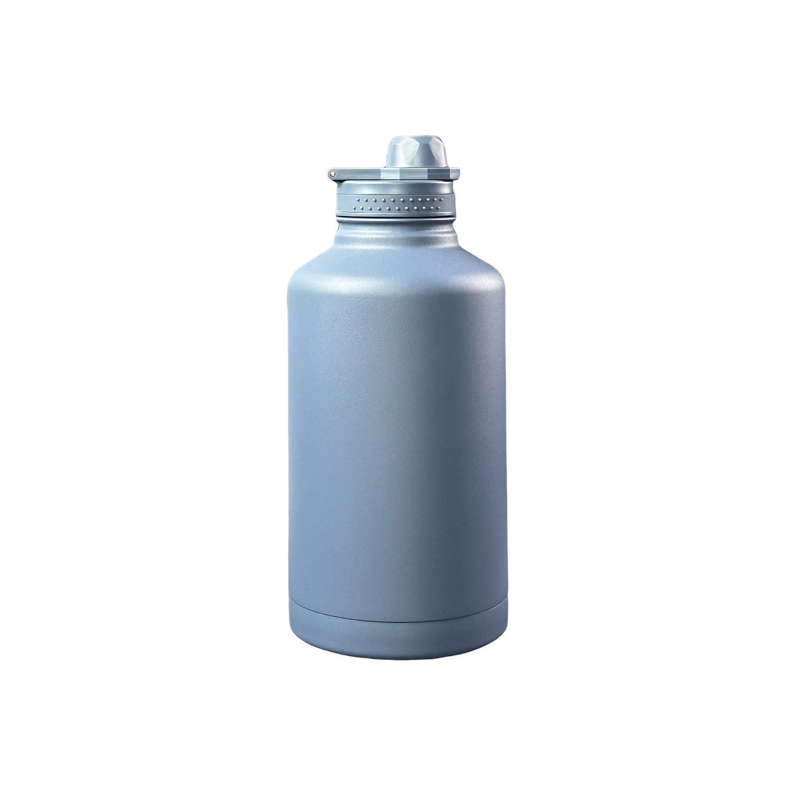 57oz/1700ml stainless steel outdoor insulated water bottle, large capacity with straw, pull ring for easy carrying