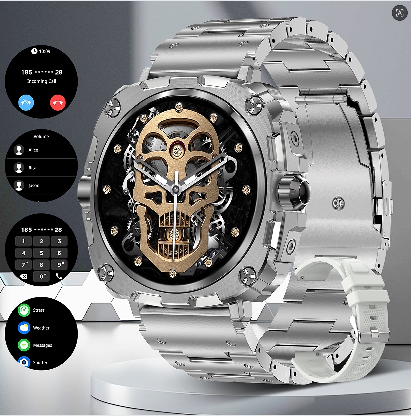 2024 SmartWatch 1.43" Big Screen, Smart Watch For Men Wireless Call, Custom Dial, Fitness Tracker, 400mAh Battery, Compatible with iPhone and Android, Perfect Gift for Men