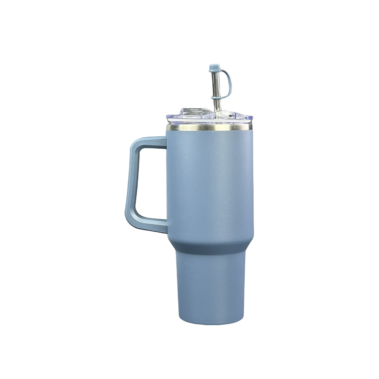 40oz/1200ml stainless steel car thermos, stainless steel straw coffee cup, PP handle for easy carrying