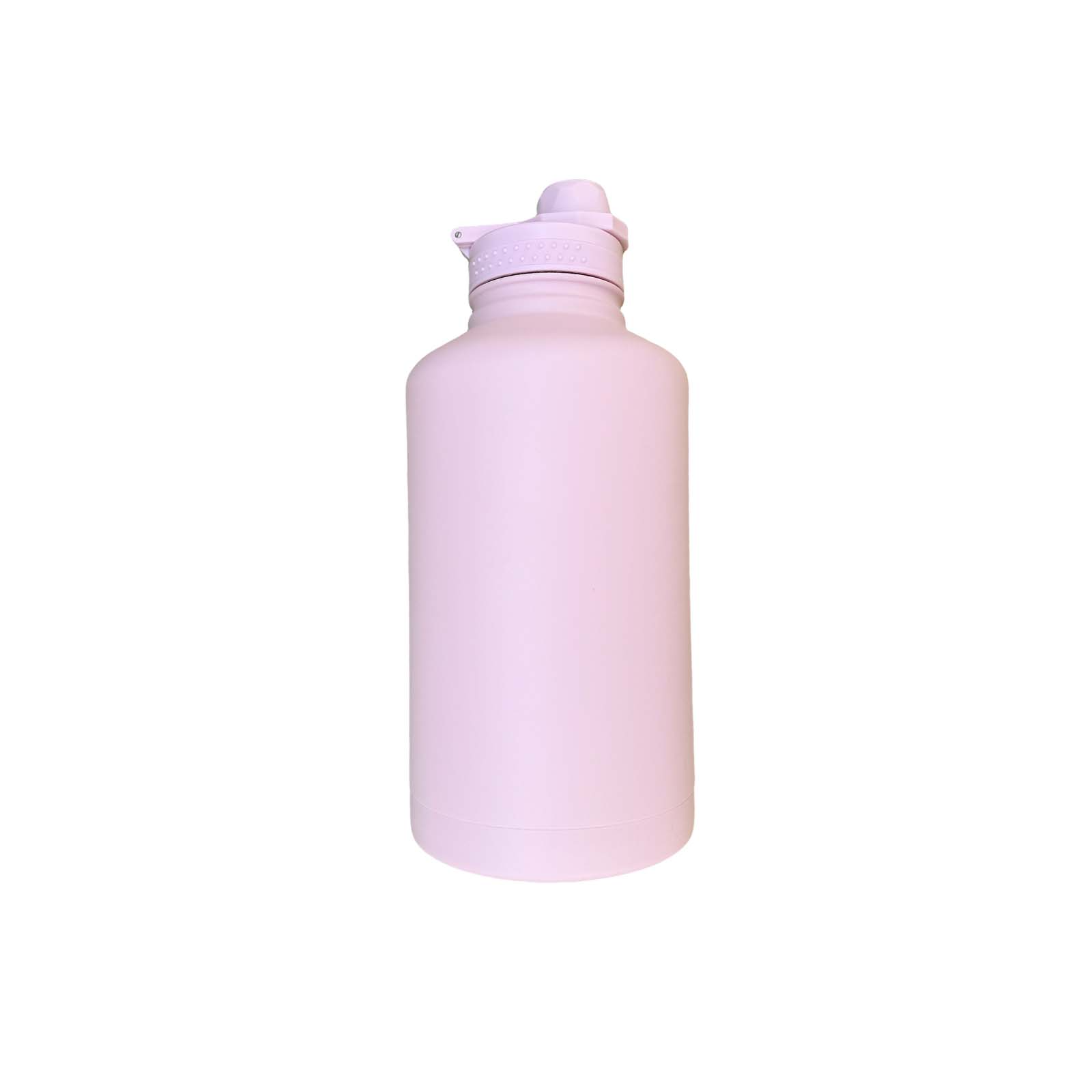 57oz/1700ml stainless steel outdoor insulated water bottle, large capacity with straw, pull ring for easy carrying