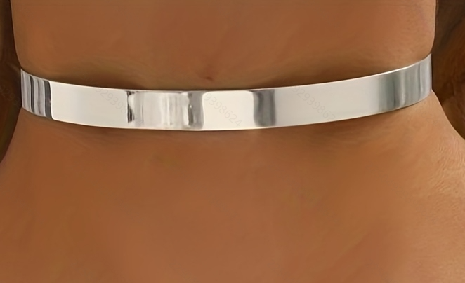 Lxalry Golden/silvery &amp; Platinum Plated Mirror-Finish Choker Necklace, Adjustable 11cm Hypoallergenic Jewelry For Women, Sleek Minimalist Designer Chain For Daily Party Stacking