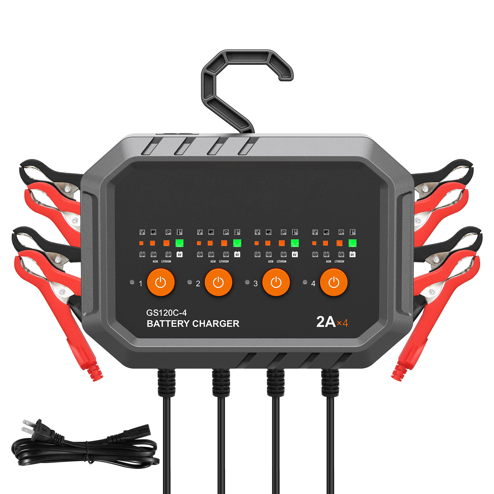 VEVOR Smart Battery Charger, 8-Amp, LiFePO4 Lead-Acid (AGM / Gel / SLA) Car Battery Charger, Fully-Automatic Charger Maintainer Desulfator for Boat Motorcycle Lawn Mower Golf Cart Marine