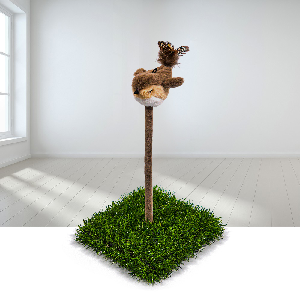 Interactive Spiral Spring Bird Cat Toy – Feather Teaser with Chirping Sound, Realistic Bird Design for Indoor Cats & Kittens, Self-Play Exercise Toy