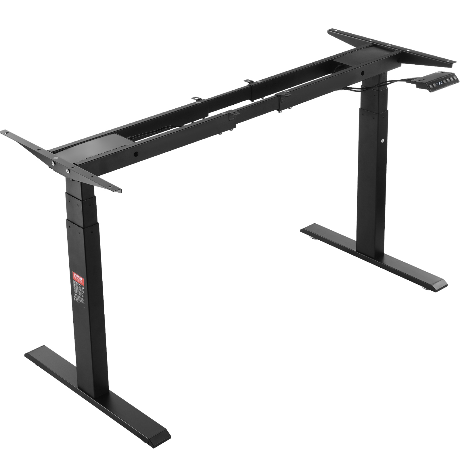 VEVOR Standing Desk Frame Dual Motor, Adjustable 26"-50.8" Height &amp; 43.3"-70.1" Length Electric Stand Up Computer Desk Legs, Ergonomic Workstation Base for Home Office 3 Positions (Black