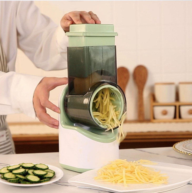 3-in-1 Electric Vegetable Slicer, Salad Shooter & Fruit Shredder for Home Kitchen, with 3 Stainless Steel Blades for Effortless Slicing, Shredding, and Grating