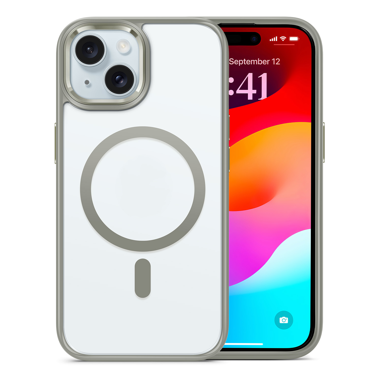 Transparent phone case, suitable for iPhone16/15/14/Pro/Max phone case, supports magnetic charging, military grade anti drop and anti yellowing phone case, sturdy and durable shock protection