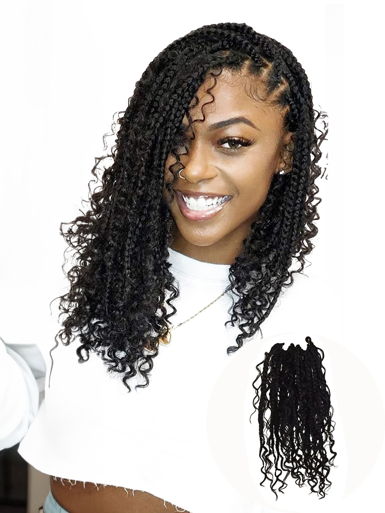 "Goddess Locs Crochet Hair River Locs  Wavy Crochet With Curly Hair Synthetic  Braiding Hair Extension  2X RIVER BRAID"