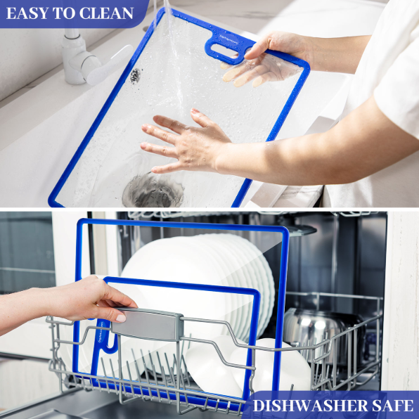 High-strength tempered glass adhesive board, with anti-slip edging, no stains, no odor, easy to clean, ultra-thin design for convenient storage.