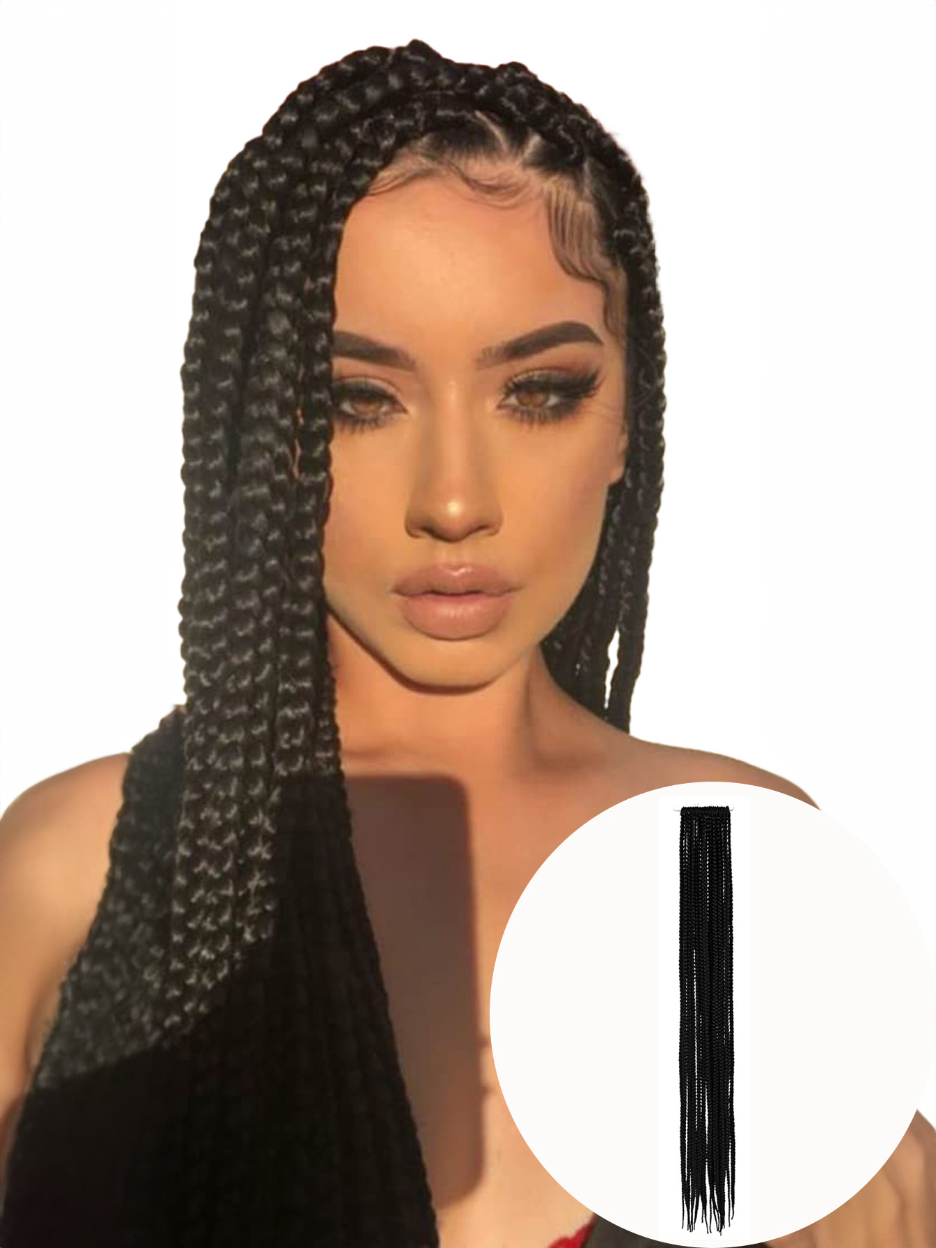 "3S THREE STRAND Crochet Hair Extensions Soft Synthetic Braiding Hair BOX BRAID PURE 24"""