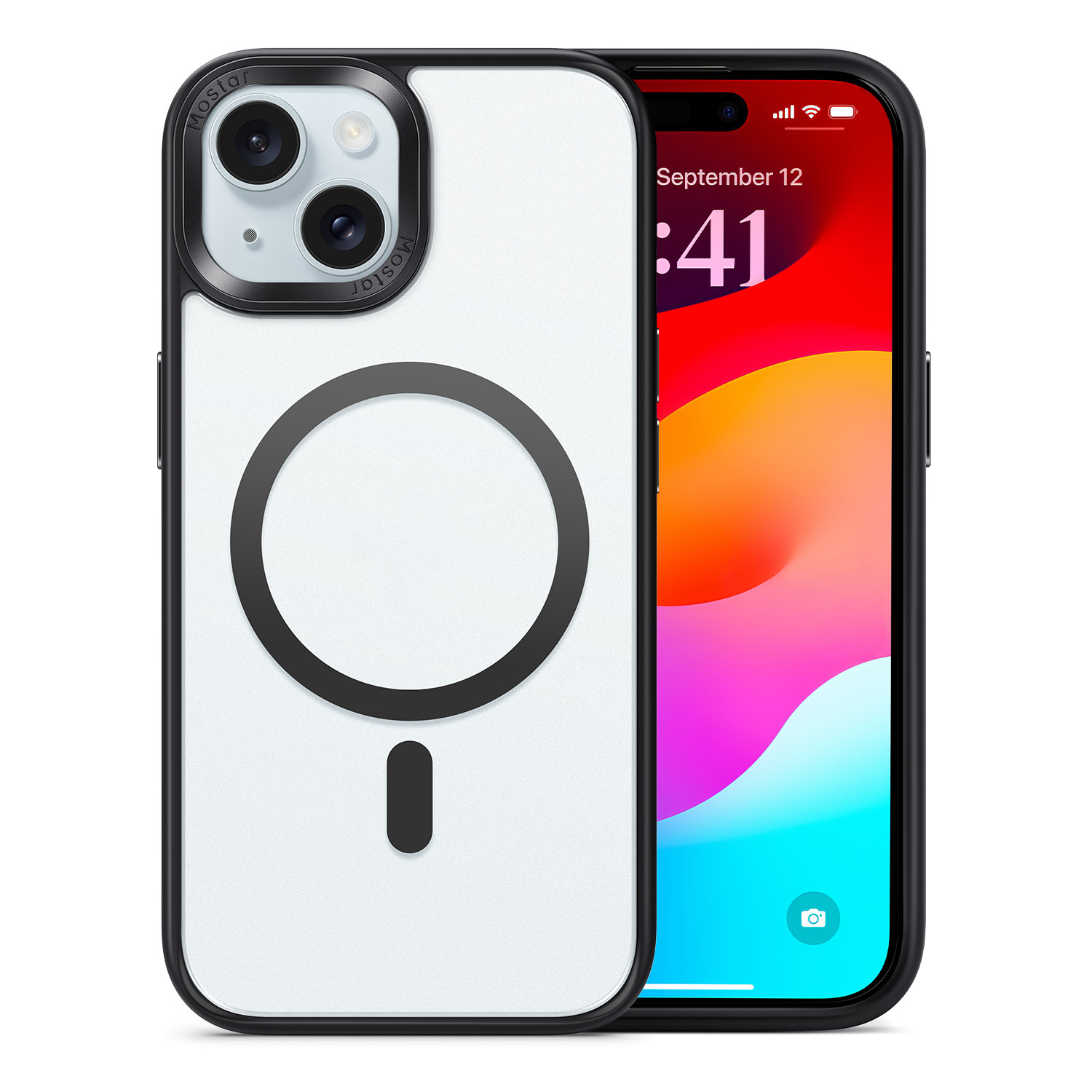 Transparent phone case, suitable for iPhone16/15/14/Pro/Max phone case, supports magnetic charging, military grade anti drop and anti yellowing phone case, sturdy and durable shock protection