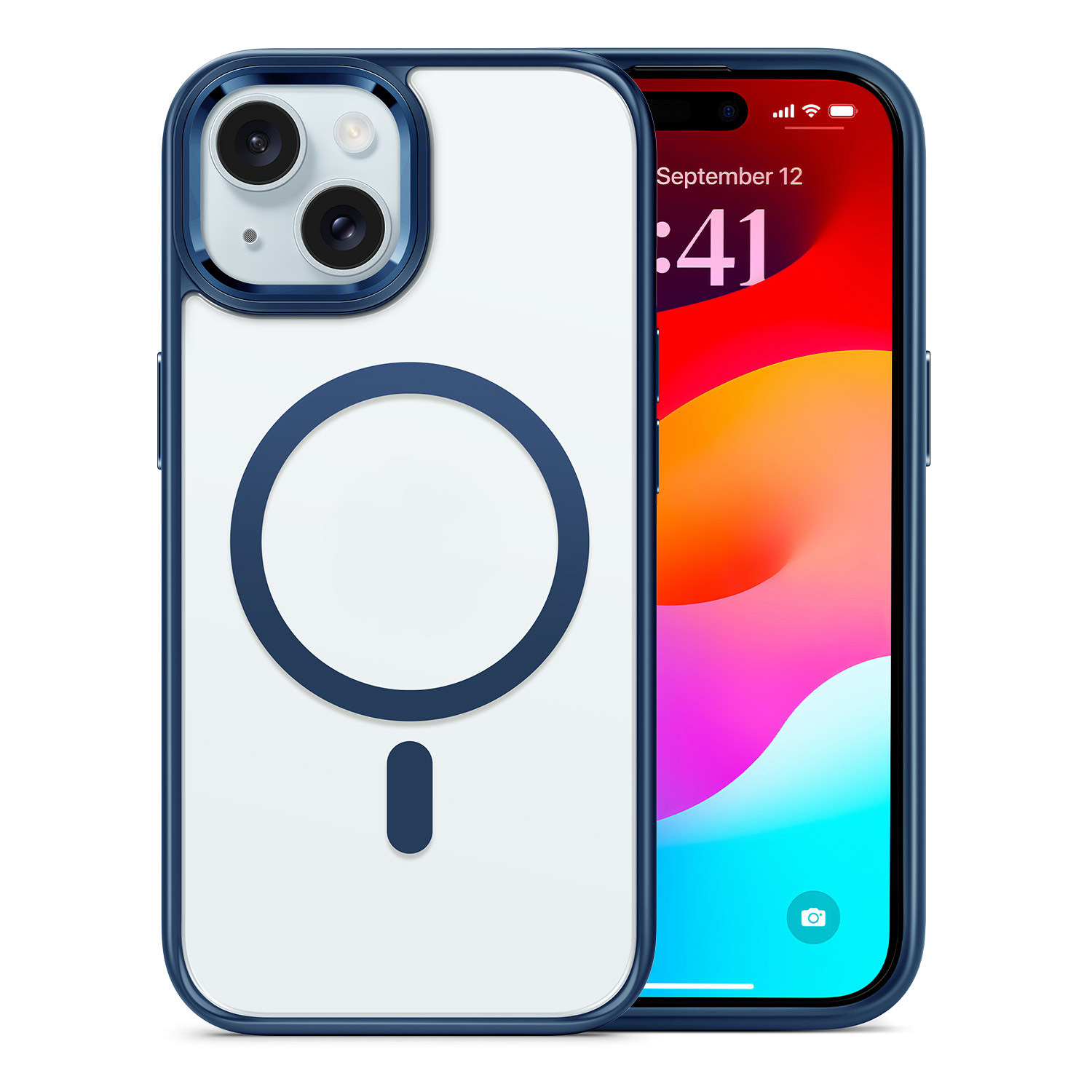 Transparent phone case, suitable for iPhone16/15/14/Pro/Max phone case, supports magnetic charging, military grade anti drop and anti yellowing phone case, sturdy and durable shock protection