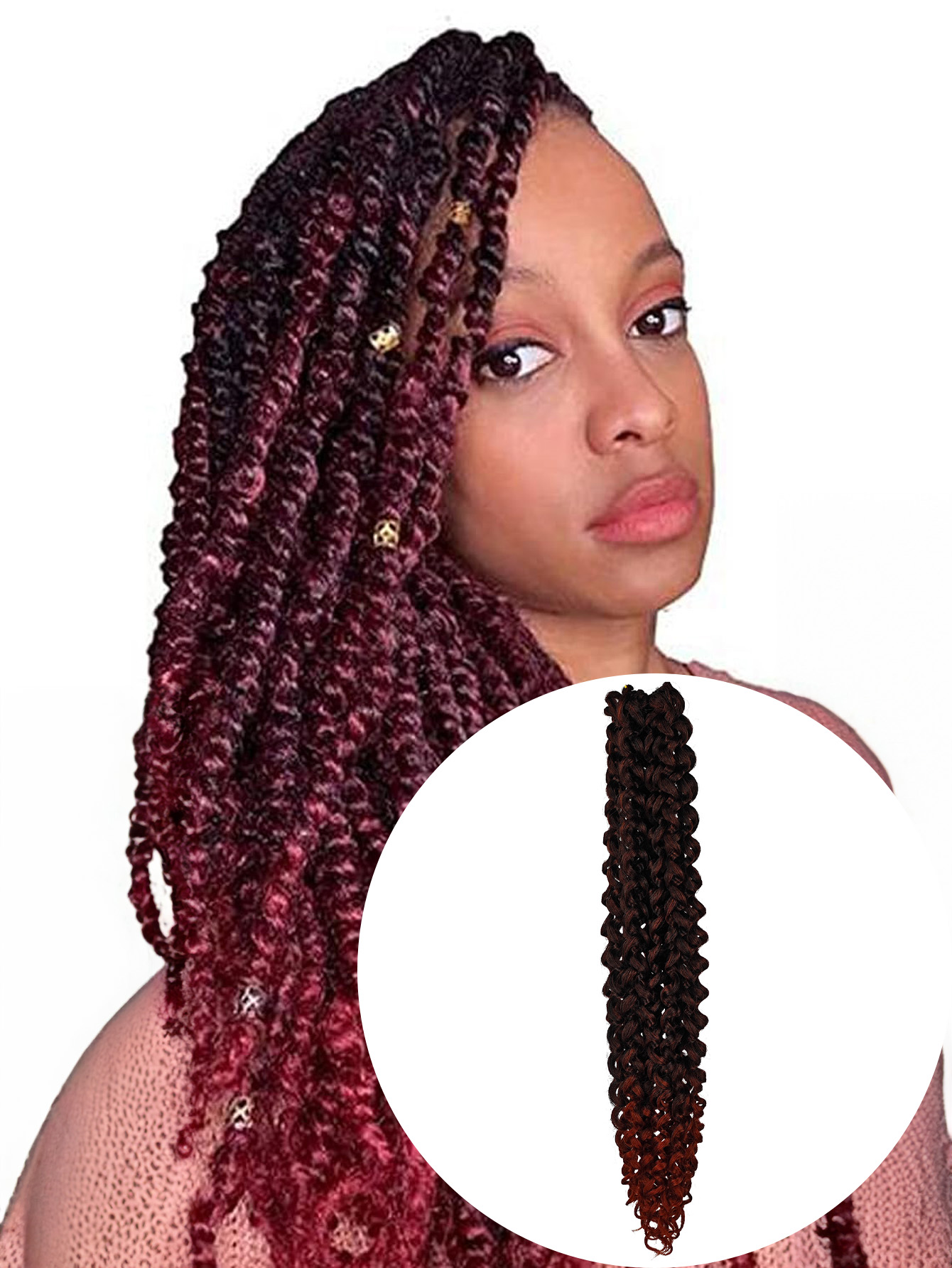 "Passion Twist Crochet Hair Water Wave  Crochet Hair for Faux Locs Spring Twist Synthenic Braiding Hair Extension WATER WAVE 18"""