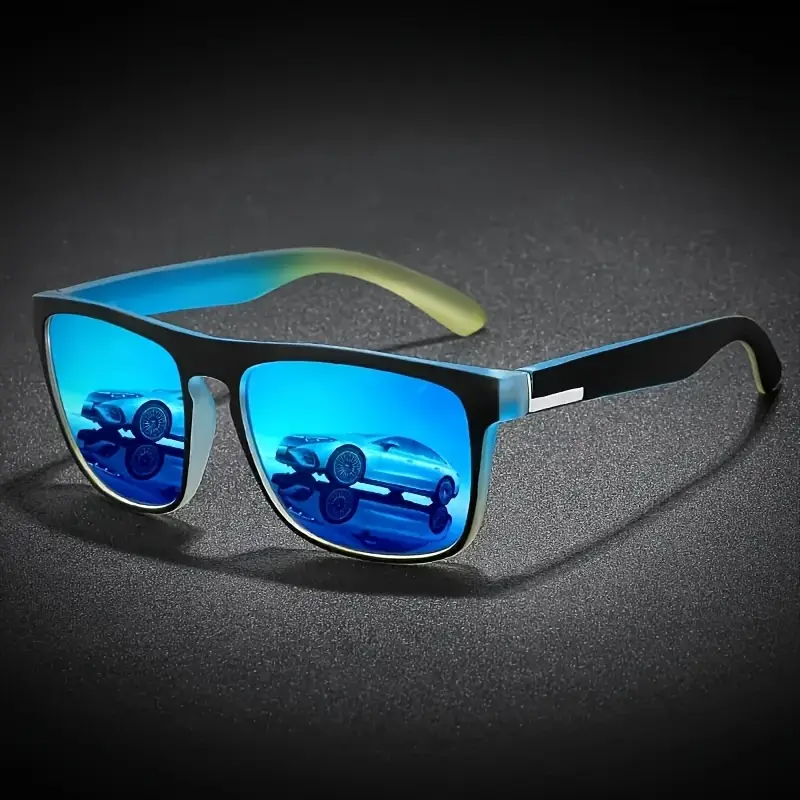 Classic Square Frame Unisex, TAC Colored Lenses, Composite Material, Metal Hinge, Lightweight and Durable. Suitable for Parties, Streetwear, Beach and Daily Use. Ideal Gift for Special Occasions