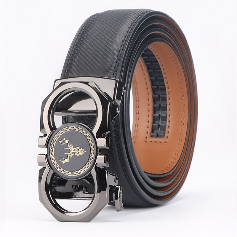 Genuine Leather Cowhide Men's Belt 1 3/8" for Dress Pants - Adjustable Belt