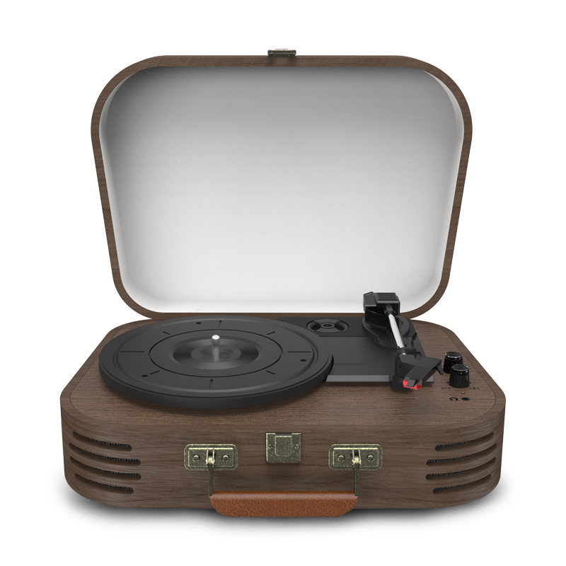 Record Player A3, Turntable, Record Player with 2 Stereo Speakers, Wireless 3-Speed 33/45/78RPM, Support Headphone Jack/USB/AUX-IN/RCA-Out/Recording