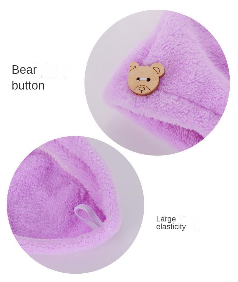PINK Women's Microfiber Hair Towel (1 Piece), Anti-frizz & Quick-drying Towel With Elastic Band, Soft Hair Towel For Bathroom Shower