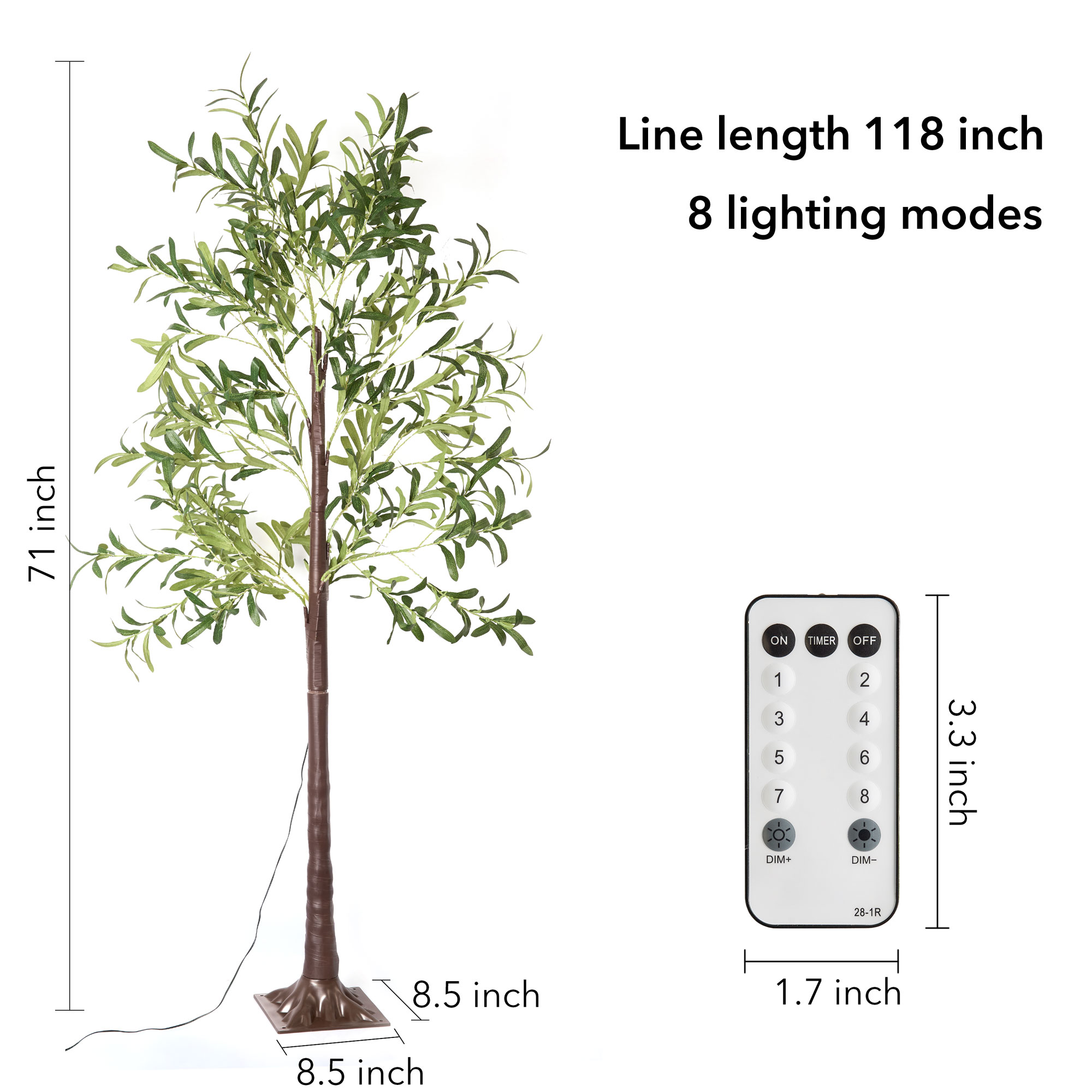 5.9ft Lighted Artificial Olive Tree with LED Fairy Lights Olive Fruit Faux Plant Tree for Decor Inside and Outside Home Patio Wedding Festival Christmas Decoration