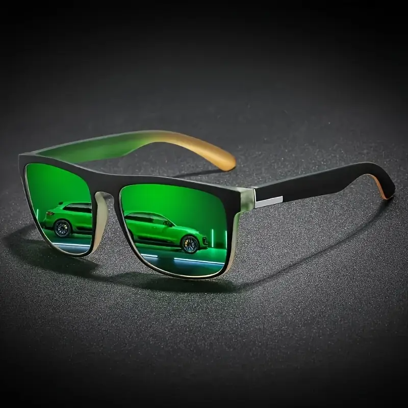 Classic Square Frame Unisex, TAC Colored Lenses, Composite Material, Metal Hinge, Lightweight and Durable. Suitable for Parties, Streetwear, Beach and Daily Use. Ideal Gift for Special Occasions