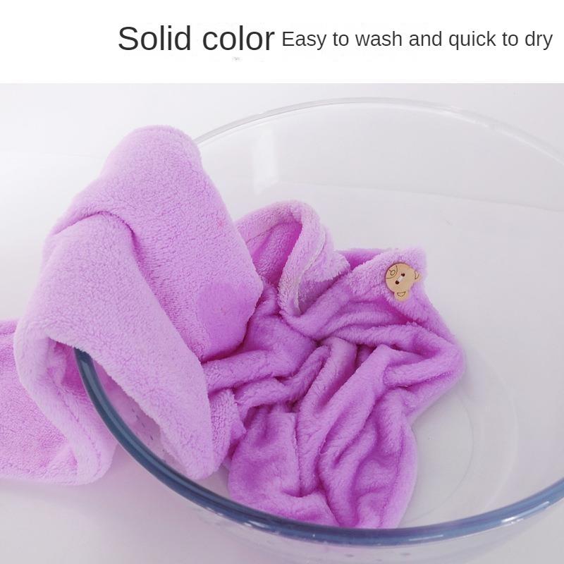 PINK Women's Microfiber Hair Towel (1 Piece), Anti-frizz & Quick-drying Towel With Elastic Band, Soft Hair Towel For Bathroom Shower