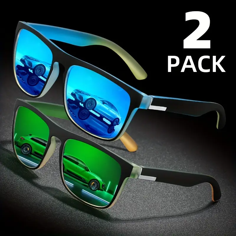 Classic Square Frame Unisex, TAC Colored Lenses, Composite Material, Metal Hinge, Lightweight and Durable. Suitable for Parties, Streetwear, Beach and Daily Use. Ideal Gift for Special Occasions