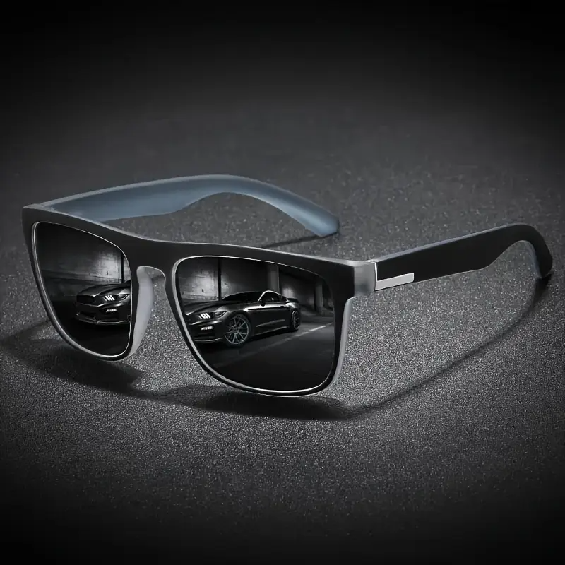 Classic Square Frame Unisex, TAC Colored Lenses, Composite Material, Metal Hinge, Lightweight and Durable. Suitable for Parties, Streetwear, Beach and Daily Use. Ideal Gift for Special Occasions