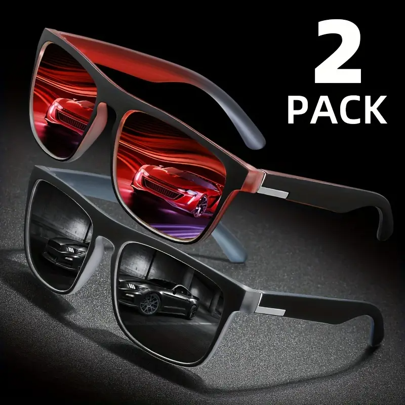 Classic Square Frame Unisex, TAC Colored Lenses, Composite Material, Metal Hinge, Lightweight and Durable. Suitable for Parties, Streetwear, Beach and Daily Use. Ideal Gift for Special Occasions
