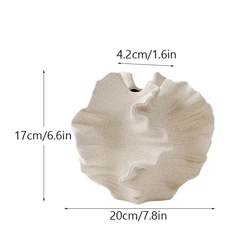 Ceramic Vase, Modern Coral Flower Vase for Pampas Grass, Unique Handmade Art Nordic Boho Vase, Matte Black Vase Small for Home Decor, Farmhouse, Living Room, Dining Table, Office, 5" H