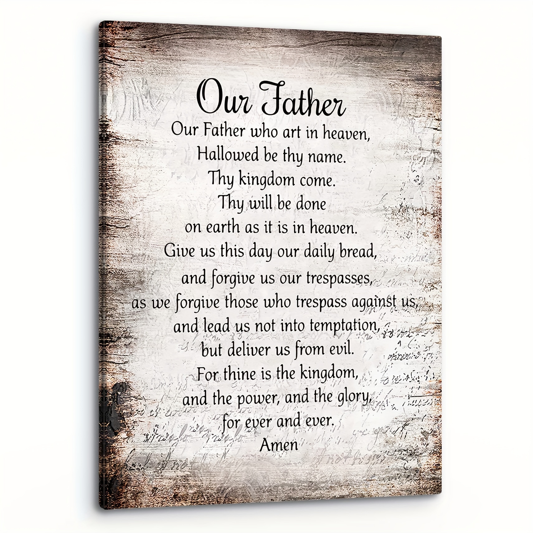 1pcs wood frame canvas painting, lord's prayer for wall decoration, wall decor, inspirational quotes scripture print wood frame canvas painting room office church decor