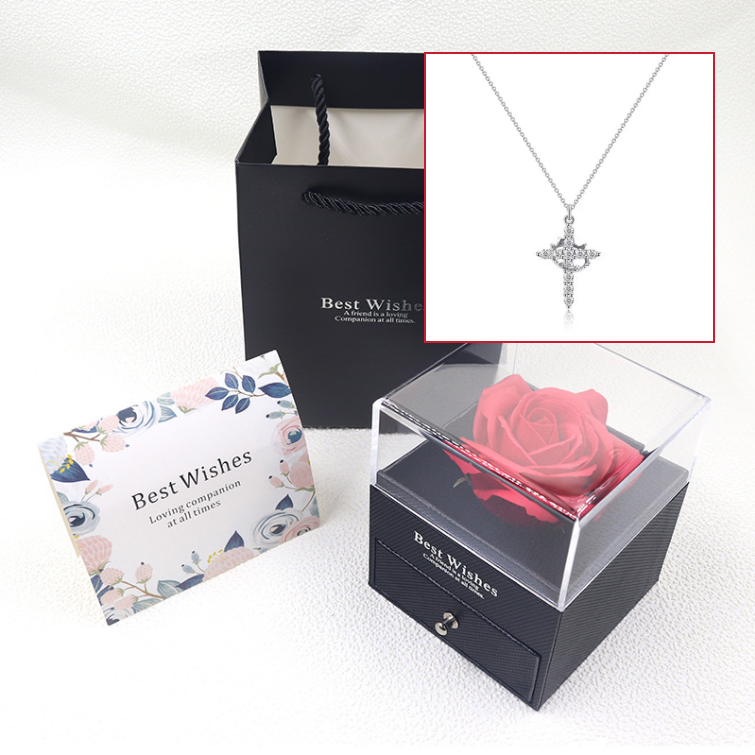 Necklace gift box Faux flowers