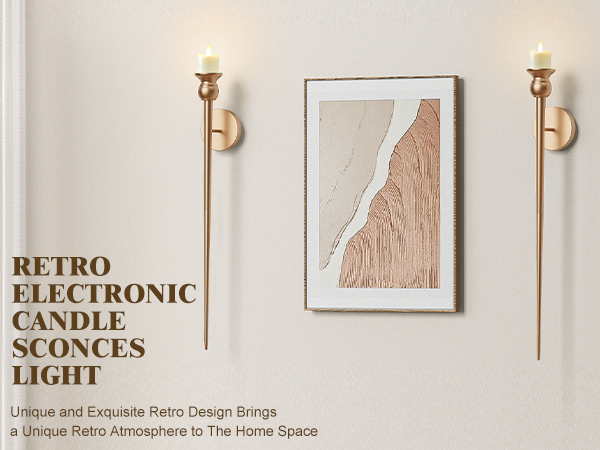Holder Sconce with Battery Operated Candles Retro Chic Wall Sconces Candle Holder Decoration for Home Decor, for hallways, bedrooms, or living rooms