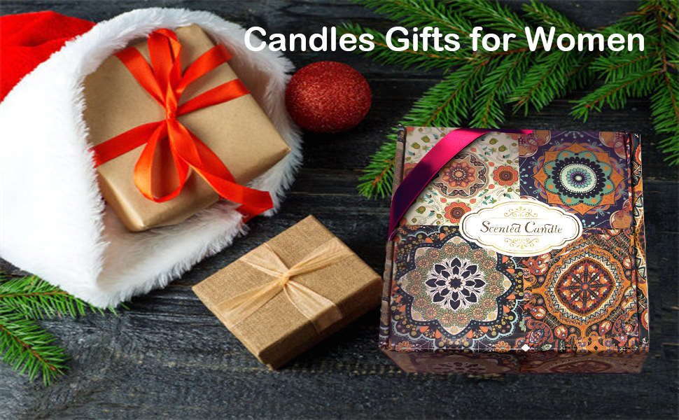 Scented Candles Home Gift Set: Aromatherapy Candle 4 Cans Made of 100% Natural Soy Wax 4.4 Oz for Birthday Gifts for Women Stress Relief Christmas