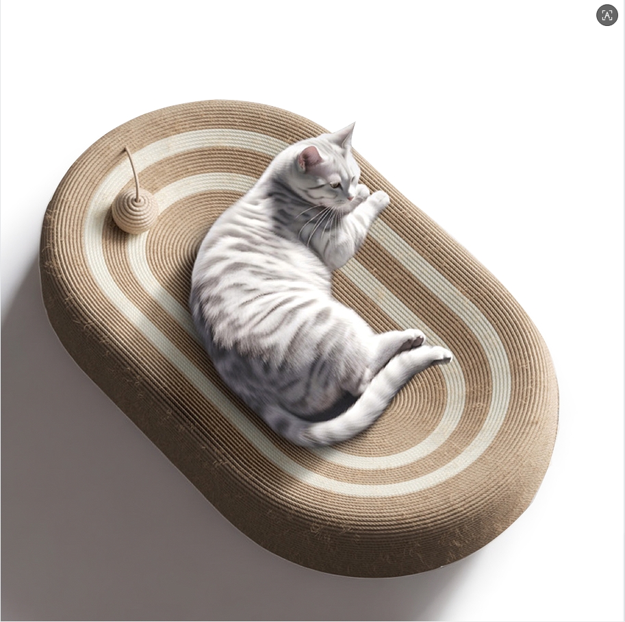 61cm extra large sisal cat scratching board, no chipping and scratching resistant hemp rope cat bed integrated cat claw plate basin large cat claw grinding sofa, sturdy, durable and wear-resistant cat furniture