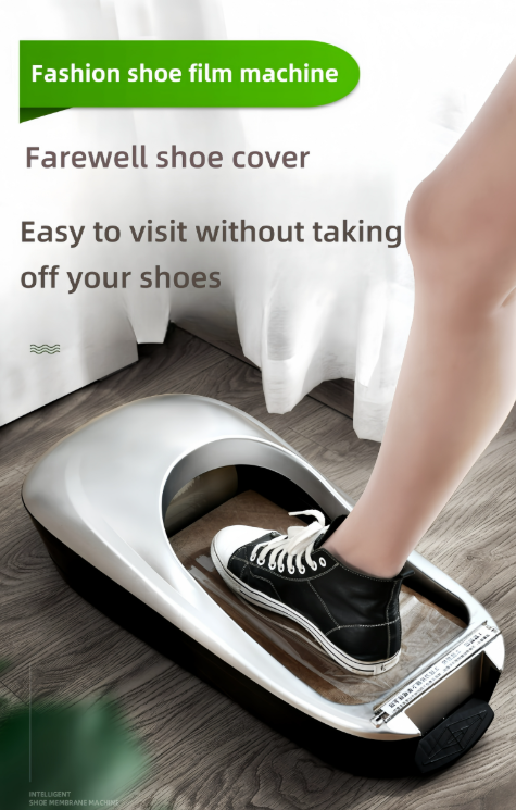 Automatic Shoe Cover dispenser - "Slip-Resistant Shoe Cover Disposable" for safe indoor environments, available in two styles of white and silver, fits all sizes，and two rolls of shoe film, which is more affordable