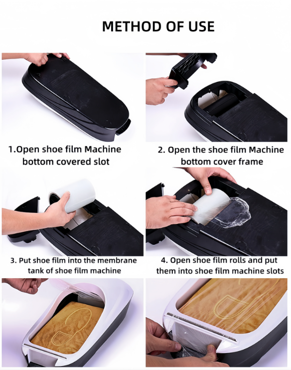 Automatic Shoe Cover dispenser - "Slip-Resistant Shoe Cover Disposable" for safe indoor environments, available in two styles of white and silver, fits all sizes，and two rolls of shoe film, which is more affordable