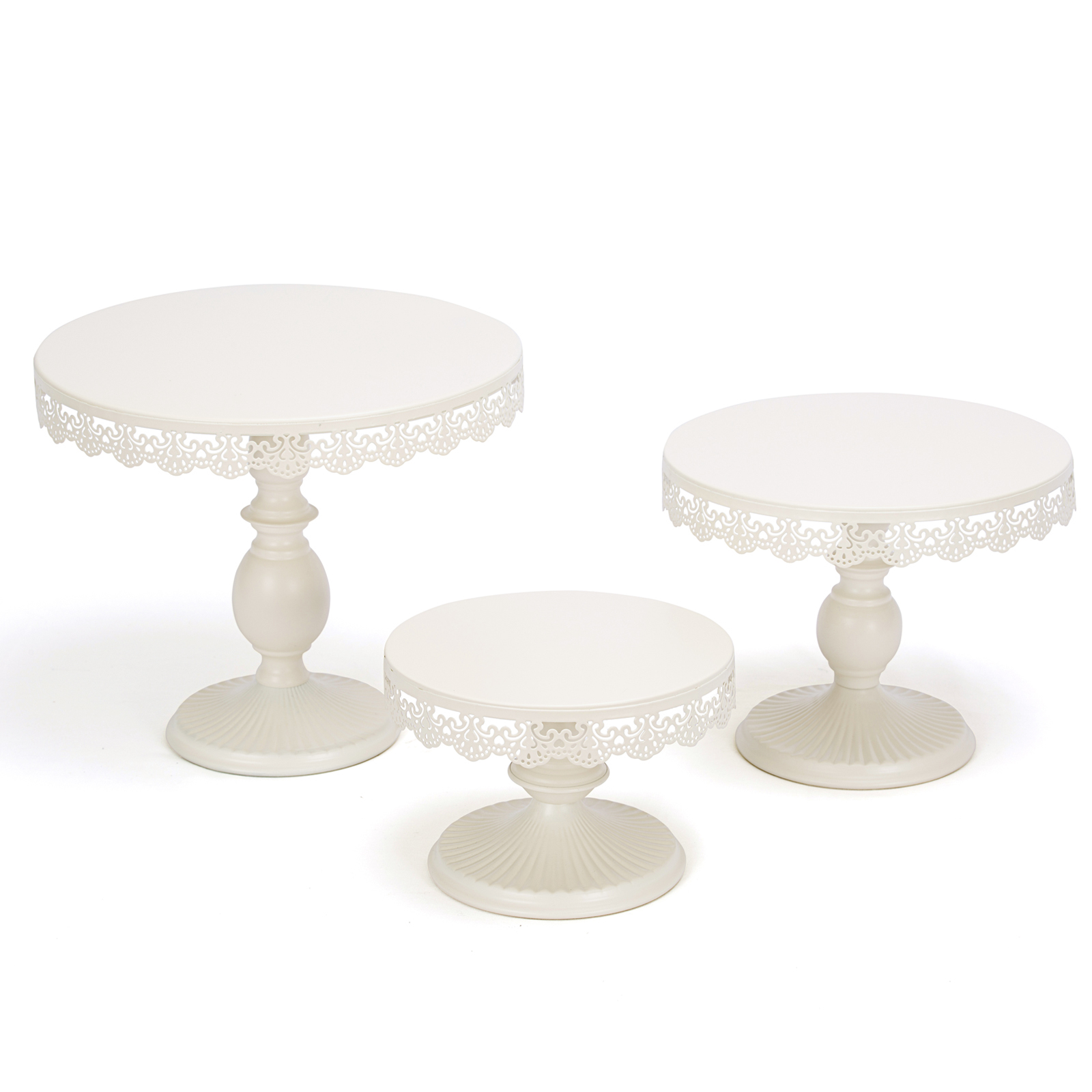 Set of 3 Round Metal Cake Stand Set, Displaying Table for Birthday Party Cake Display Baby Shower Wedding Pastry Decor Supplies Cupcake Dessert Decoration