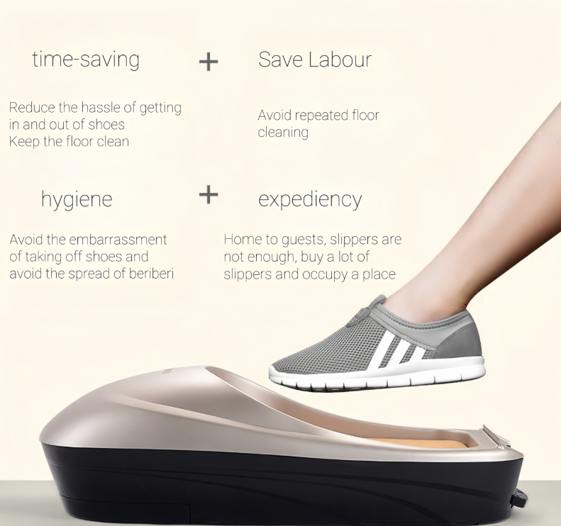 Automatic Shoe Cover dispenser - "Slip-Resistant Shoe Cover Disposable" for safe indoor environments, available in two styles of white and silver, fits all sizes，and two rolls of shoe film, which is more affordable