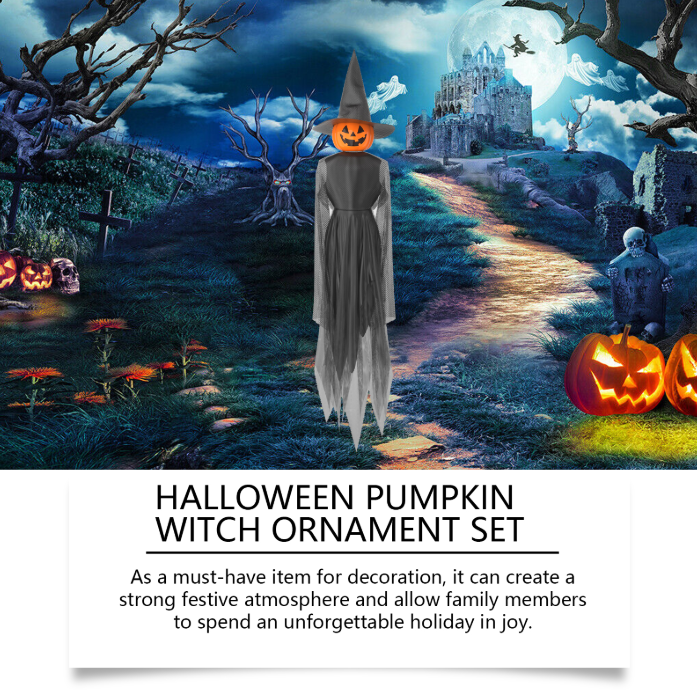 Halloween Themed Enchanting Pumpkin Witch Hanging Set Unique Crafting Festive Charms Perfect for Events and Parties