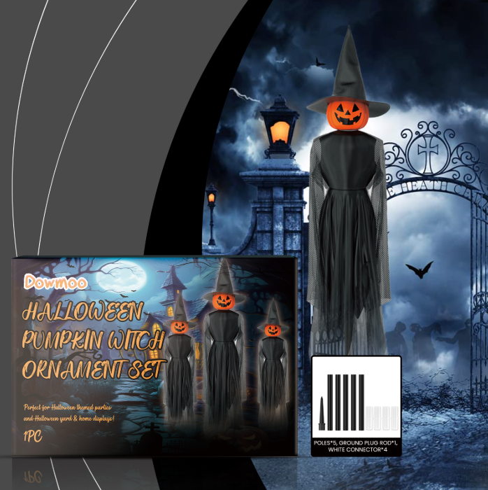 Halloween Themed Enchanting Pumpkin Witch Hanging Set Unique Crafting Festive Charms Perfect for Events and Parties
