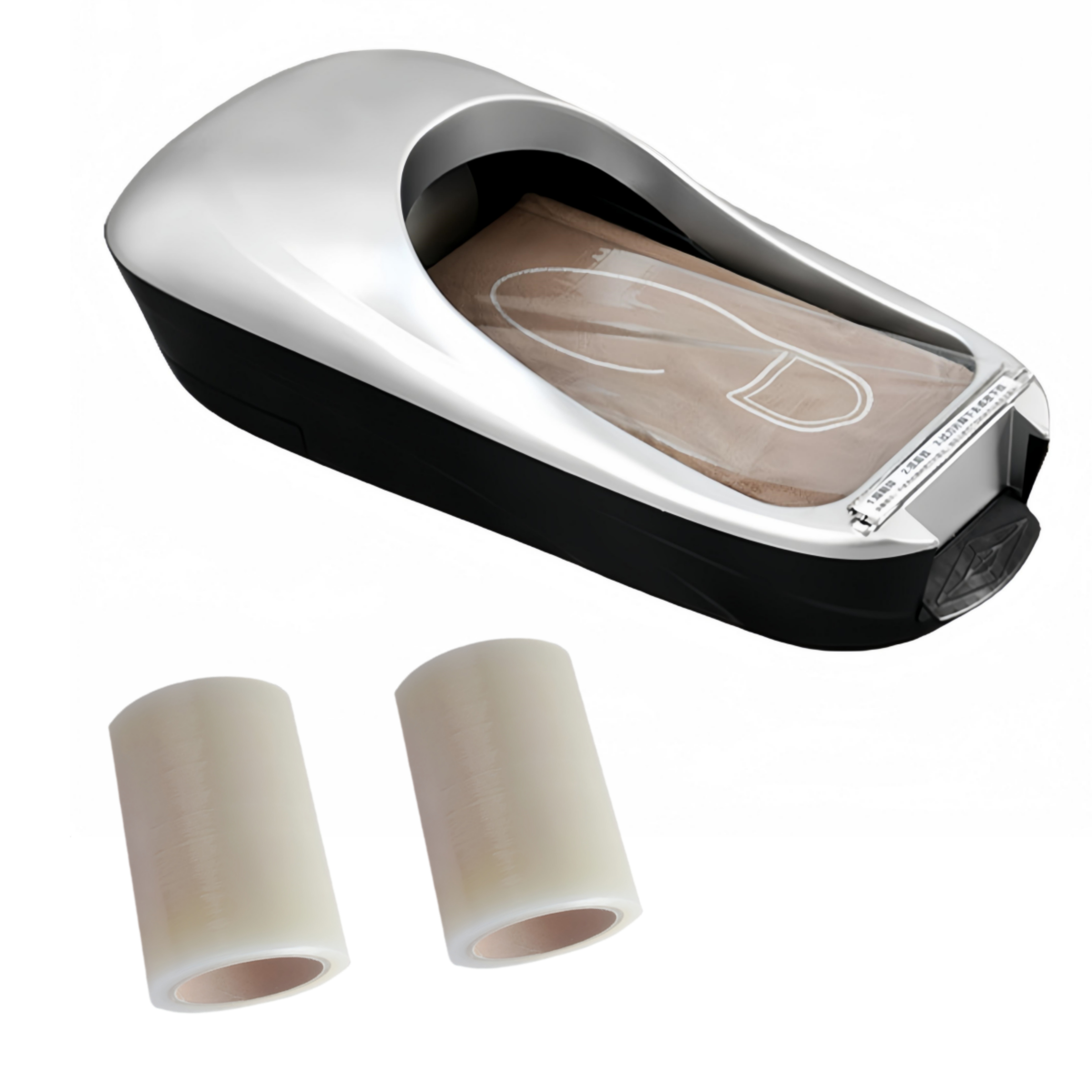 Automatic Shoe Cover dispenser - "Slip-Resistant Shoe Cover Disposable" for safe indoor environments, available in two styles of white and silver, fits all sizes，and two rolls of shoe film, which is more affordable