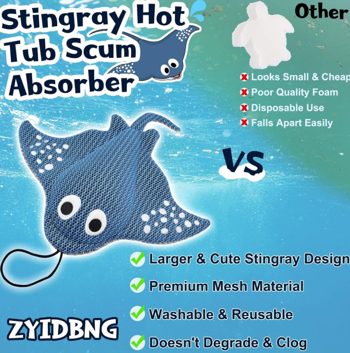 Hot tub, hot spring floating dirt and scum absorber, used to collect dirt, oil and dirt, hot spring bath cleaner, cleanable, reusable sponge oil absorber-hot pool accessories