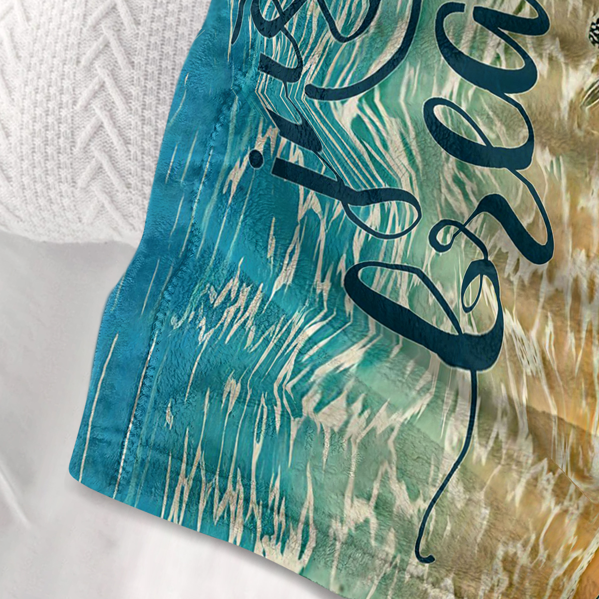 Tropical Baby Sea Turtle Flannel Throw Blanket 3D Ocean Waves Flannel Soft Plush Throw Blanket Cozy Blankets for Bed Chair Car Sofa Couch Bedroom 30*40 50*60 Inches