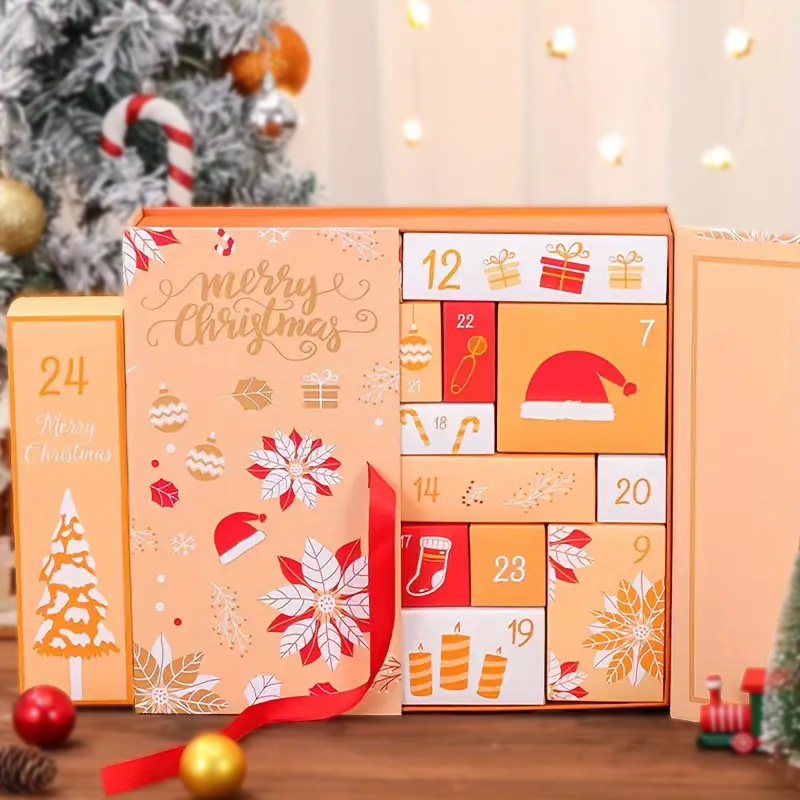 2025 Christmas Countdown Calendar 24 Day Surprise Gift Box Christmas Treasure Box Empty Box, Christmas Countdown Calendar can be filled with Christmas Calendar Storage Box, used for adult and children's gift festival decoration