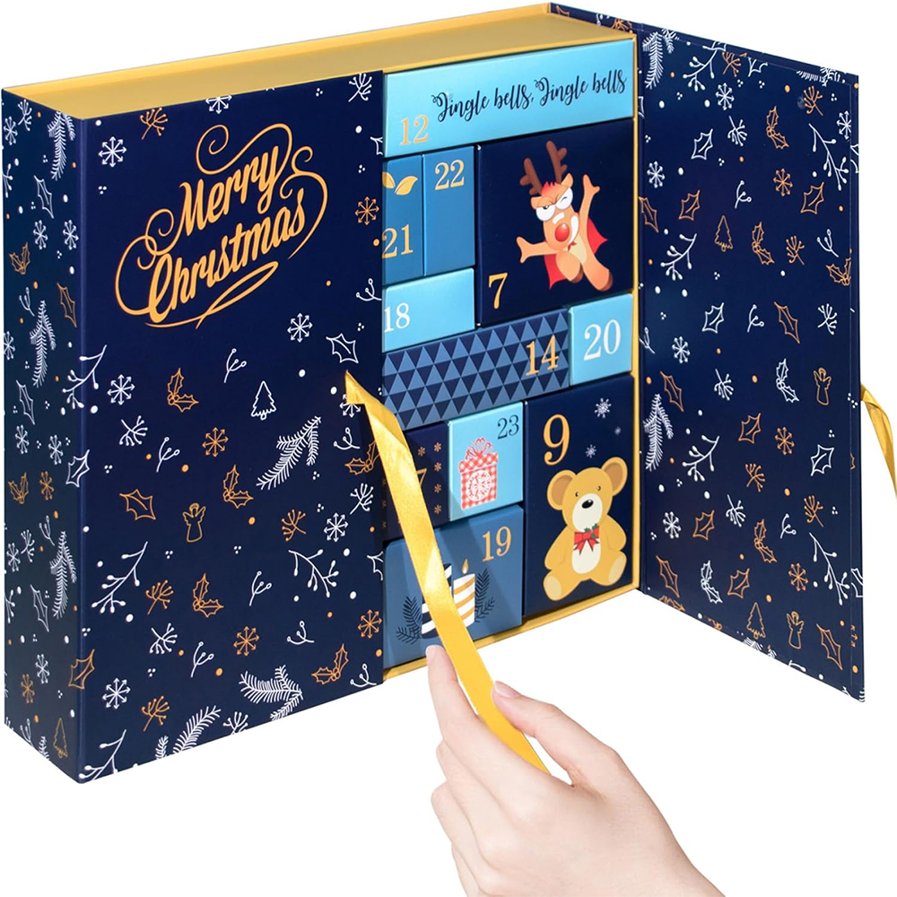 2025 Christmas Countdown Calendar 24 Day Surprise Gift Box Christmas Treasure Box Empty Box, Christmas Countdown Calendar can be filled with Christmas Calendar Storage Box, used for adult and children's gift festival decoration