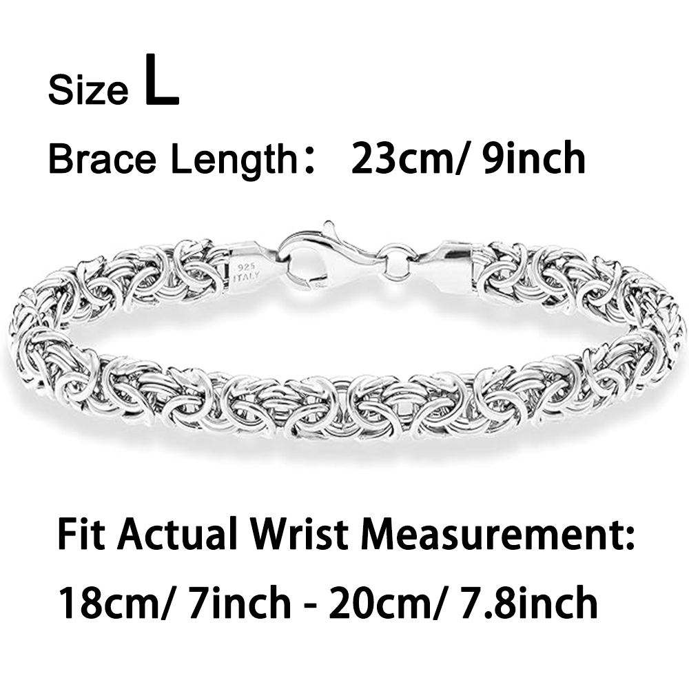 "1pc 925 Plated Silvery Byzantine Bracelet for Women, Prefect gift for Birthday/ Christmas/ New Year's Eve/ Anniversary/ Mother's day "