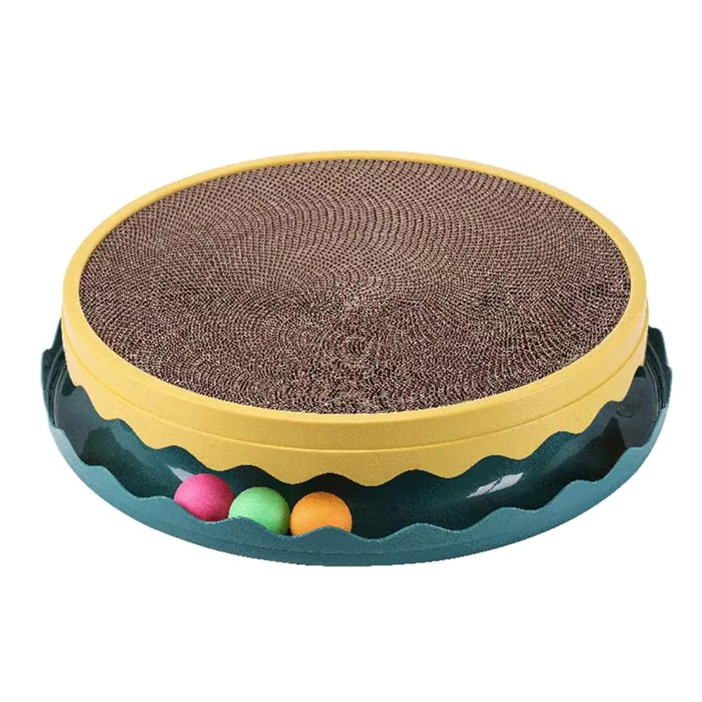 Compass Cat scratching Tray Cat scratching board, Cat scratching board with Ball, Interactive training Exercise Mouse Toys with Ball, scratching board Cat scratching Hopper, Indoor Cat