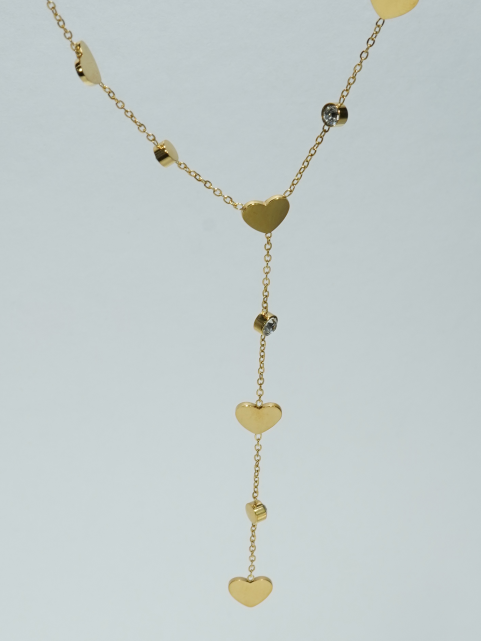 Lxalry 18K Gold-Plated Rhinestone Necklace - Recycled Stainless Steel Modern Minimalist Jewelry, Hypoallergenic &amp; Ocean-Safe Gift for Women/Wife/Mom, Everyday Glam with Golden Hour Glow
